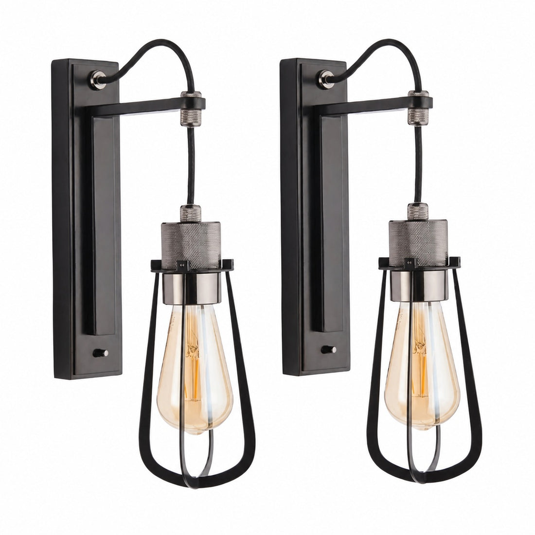 Readium Industrial Metal Wall Sconce - Modern Toggle Switch for Living Room and Study