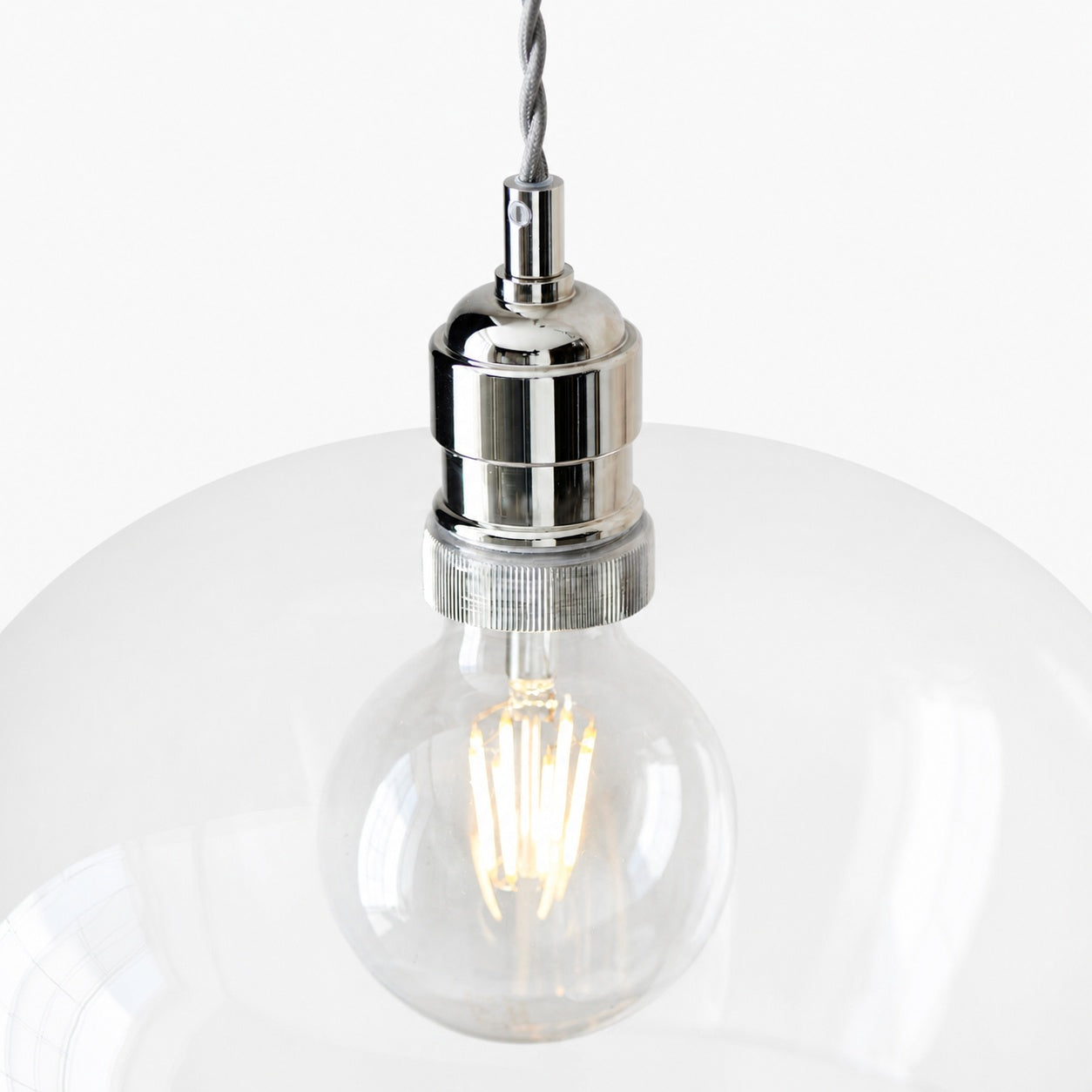 Clarione Height-Adjustable Glass Pendant Light - Classic Art Deco Light