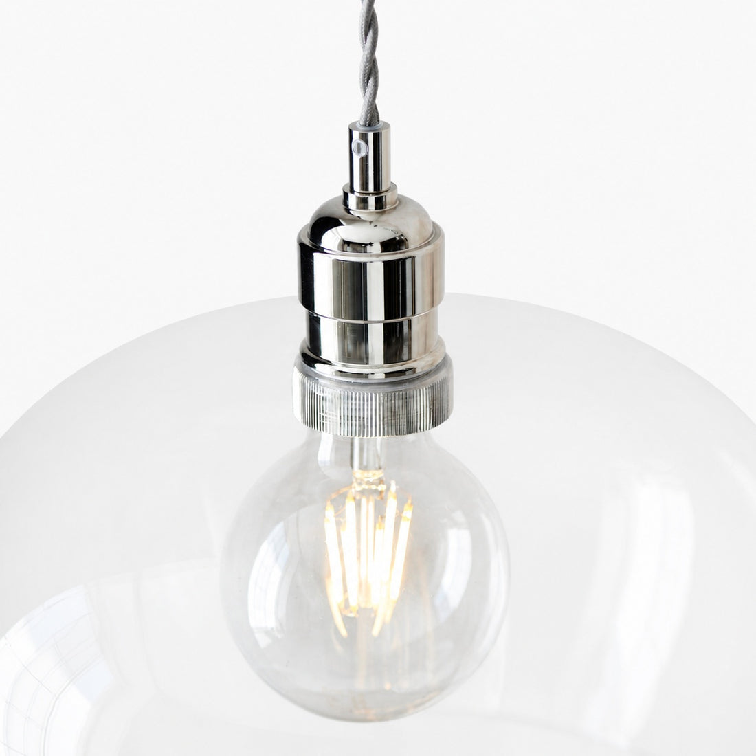 Clarione Height-Adjustable Glass Pendant Light - Classic Art Deco Light