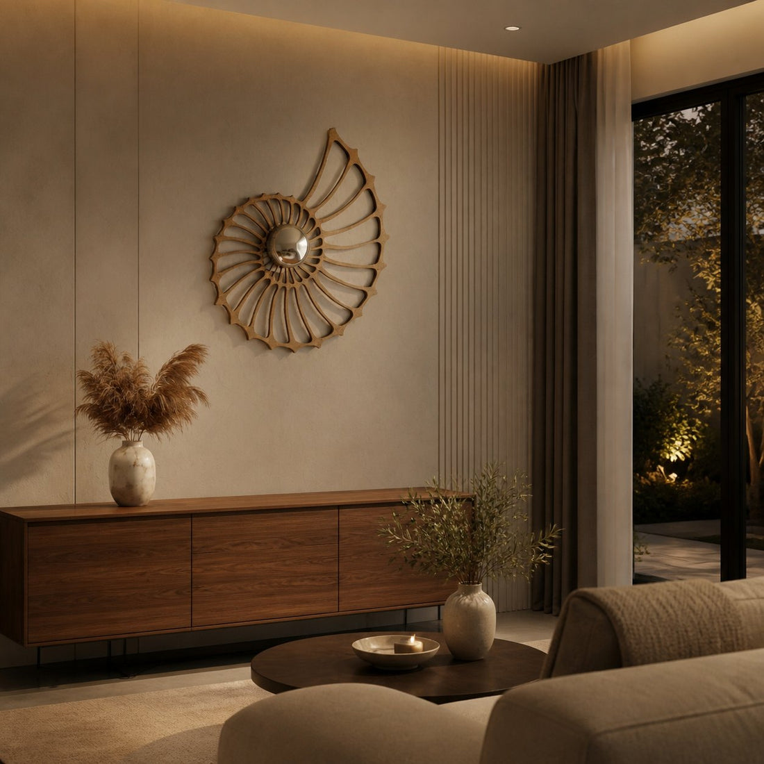 Spiralyn Nautilus Shell Silhouette Modern Wall Lamp - Lighting for Living Room