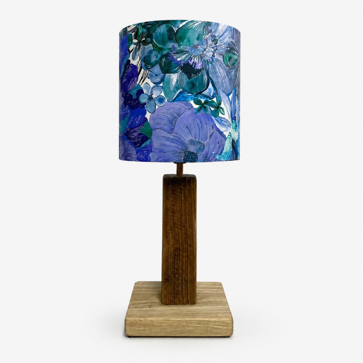 Deep Blue Floral fabric table lamp