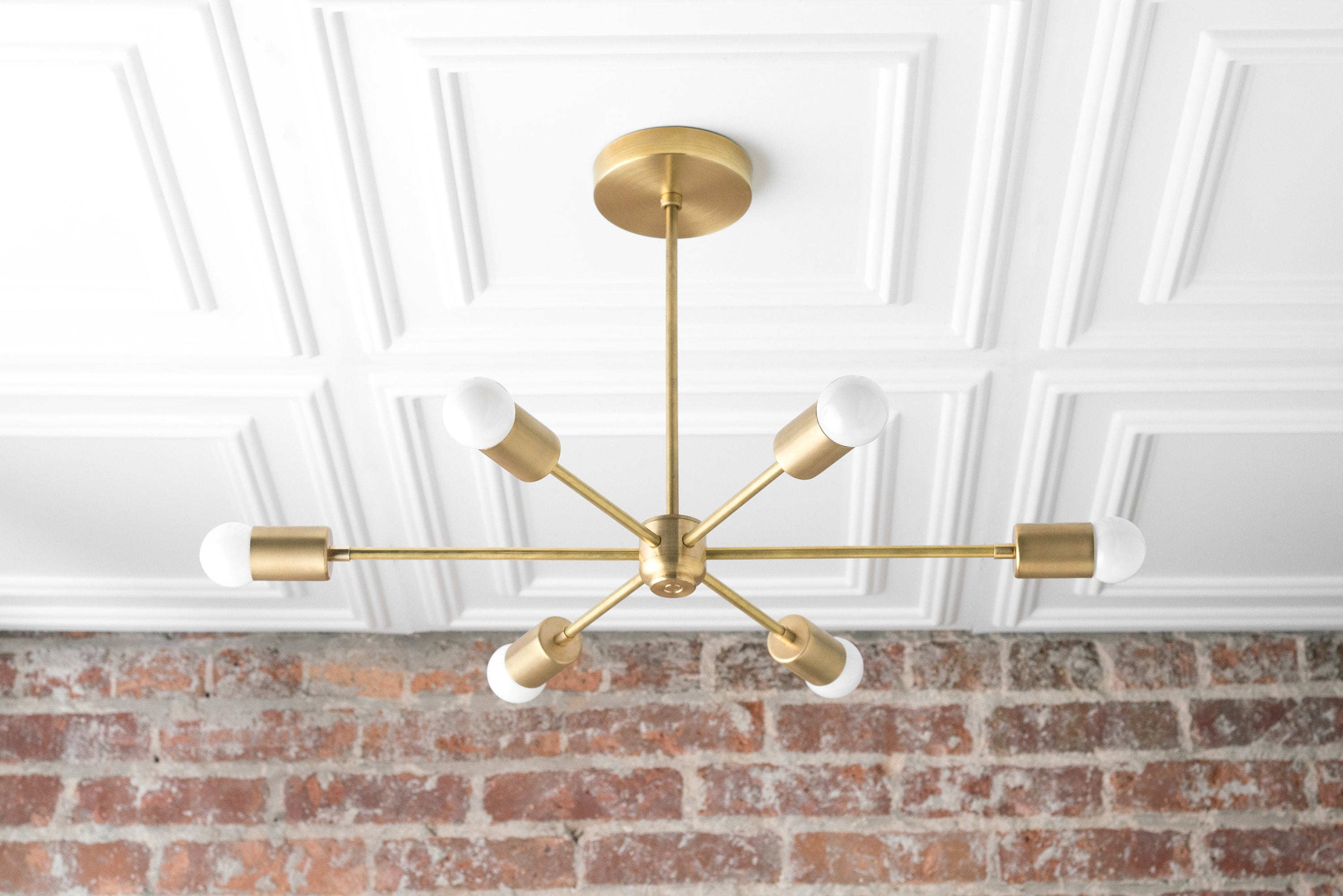 Mobilux Line Mid Century Modern Chandelier - 6 Heads Hanging Ceiling Light