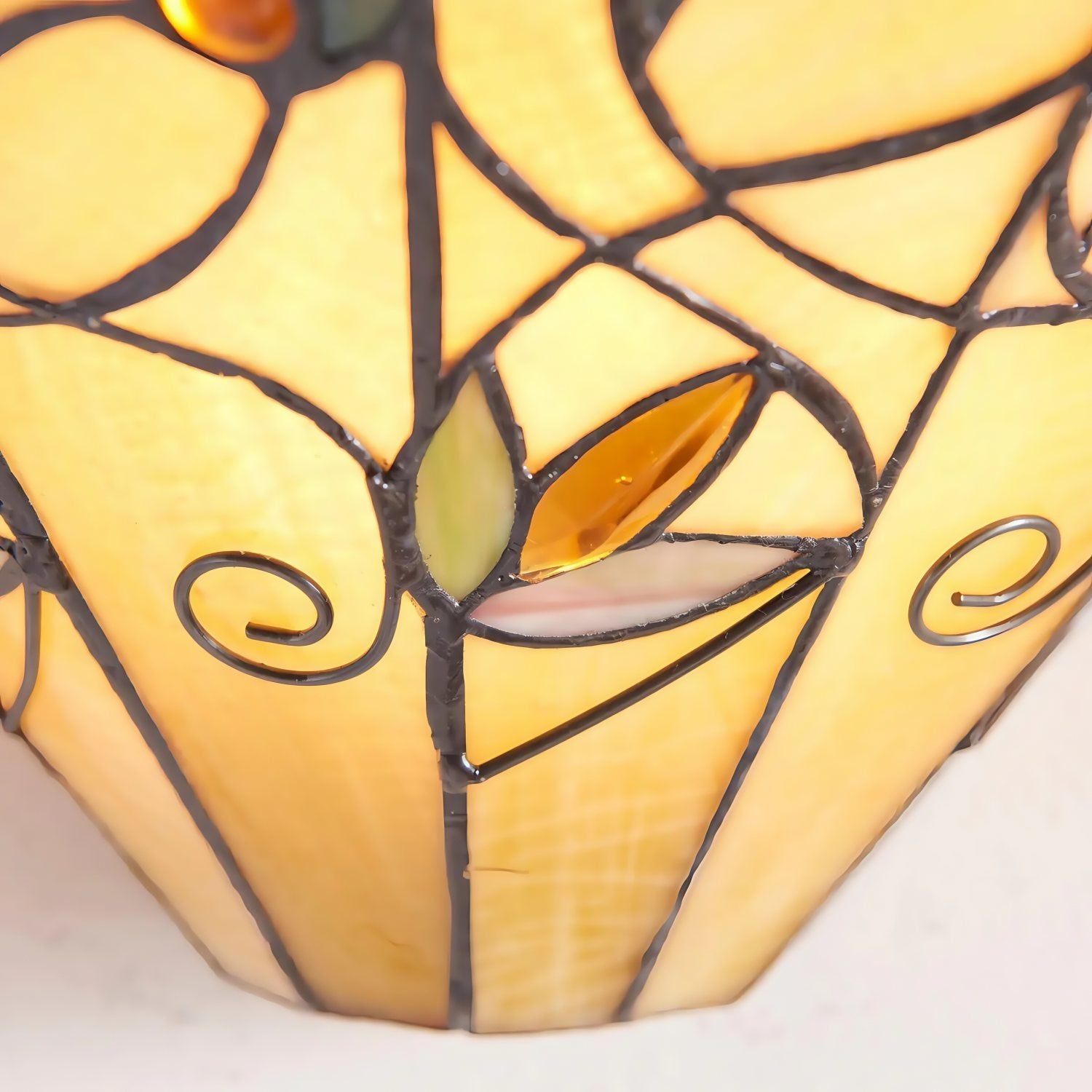 TF Jamelia Art Nouveau Wall Light with Bevelled Glass Shade – Metal Glass Fixture for Hallway or Bedroom