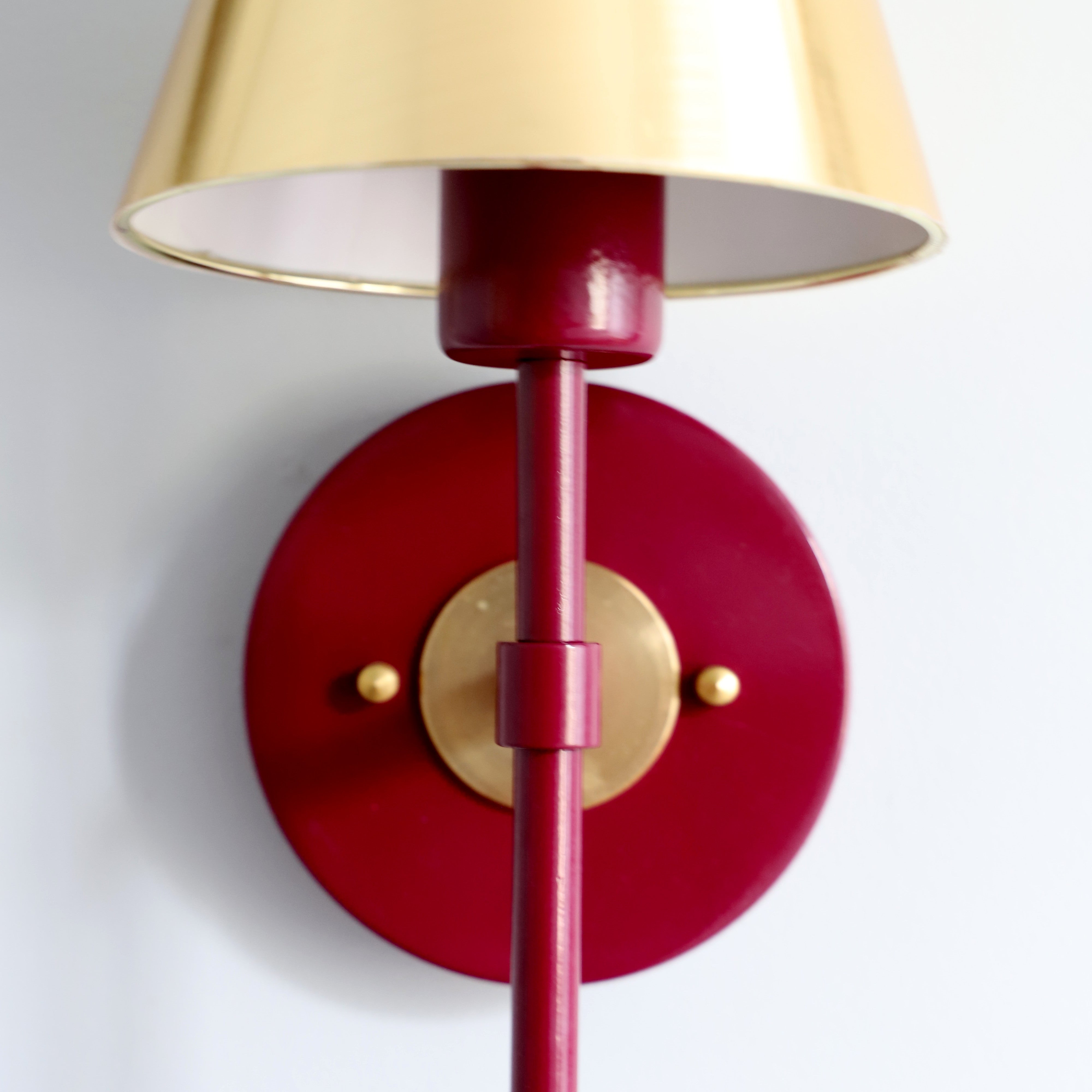 Colorful Single Light Wall Sconce - Brass Accent for Bathroom & Hallway