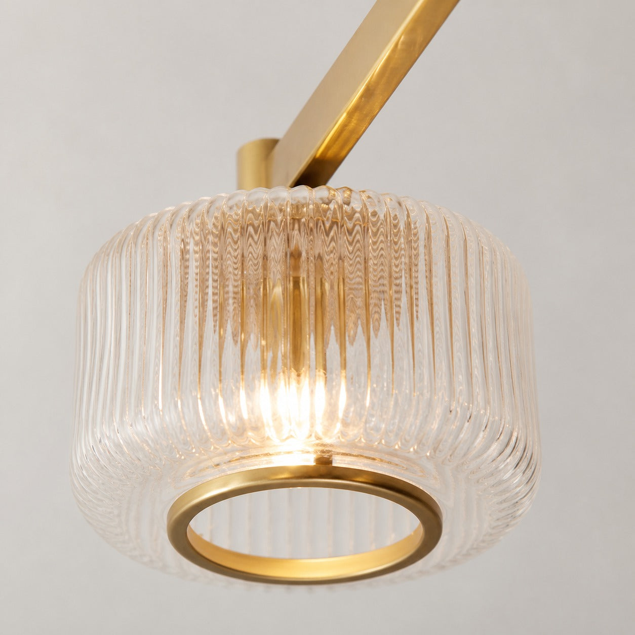 Canovus Ceiling Fixture with Ribbed Glass - Industrial Metal Living Room Light