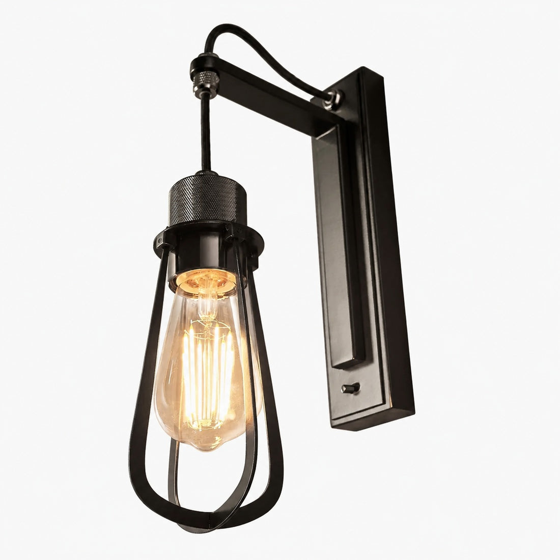 Readium Industrial Metal Wall Sconce - Modern Toggle Switch for Living Room and Study