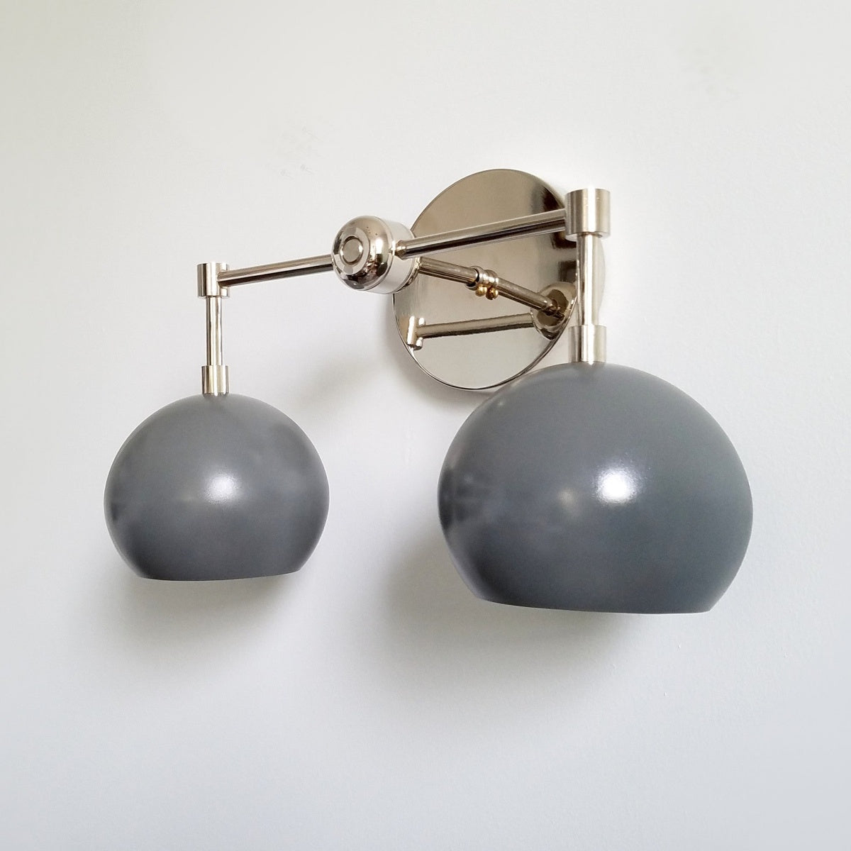 Grey Shades Sconce - Double Head Vanity Bathroom Wall Light