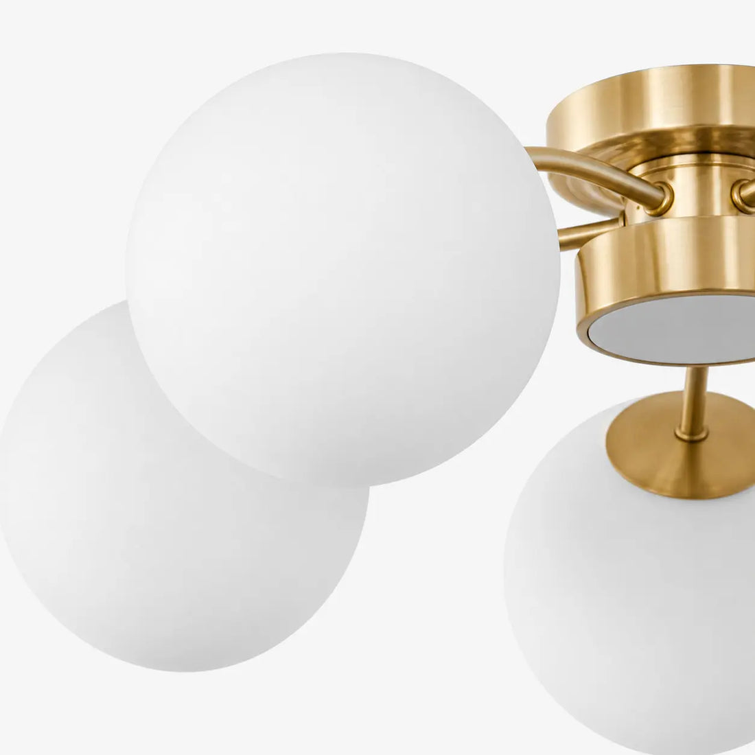 Solid Brass Glass Globe LED Flush Mount Ceiling Light