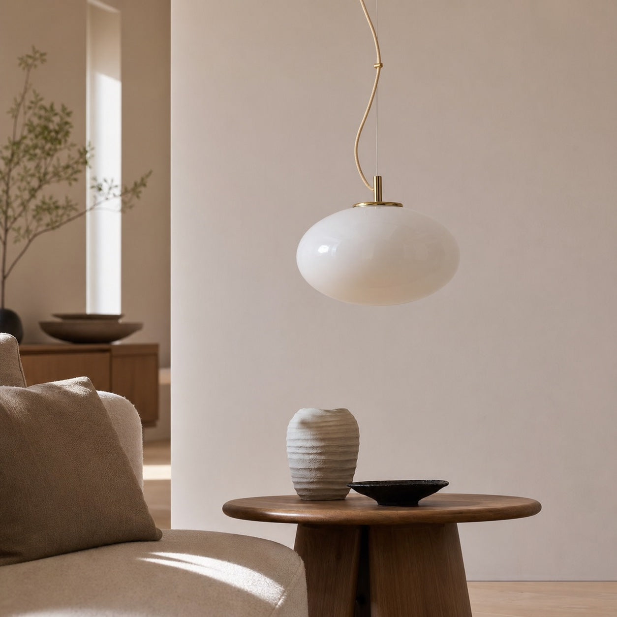 Lumivelle Minimalist Glass Pendant – Adjustable Height Dimmable Design
