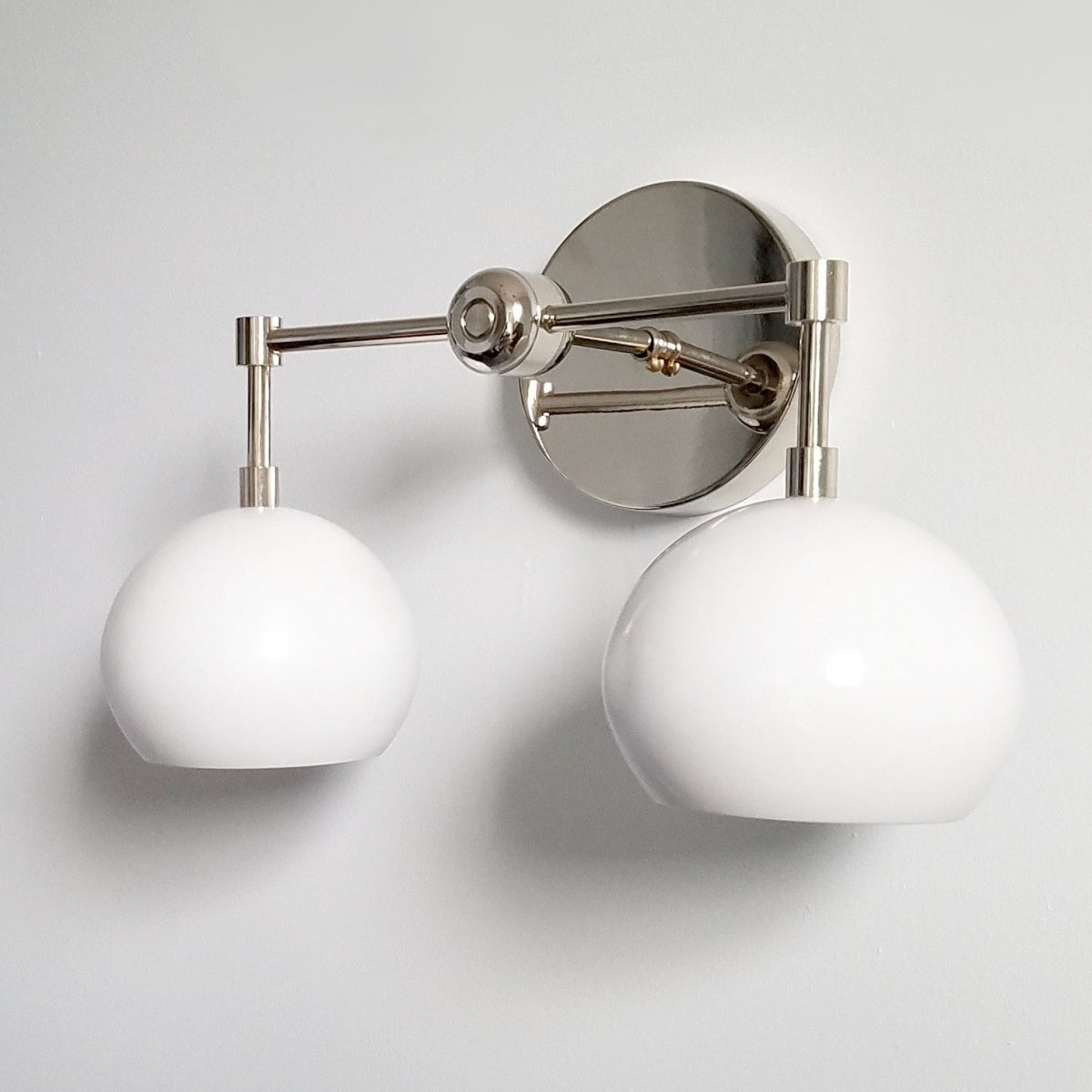 White Shades Wall Sconce - Double Head Vanity Bathroom Light