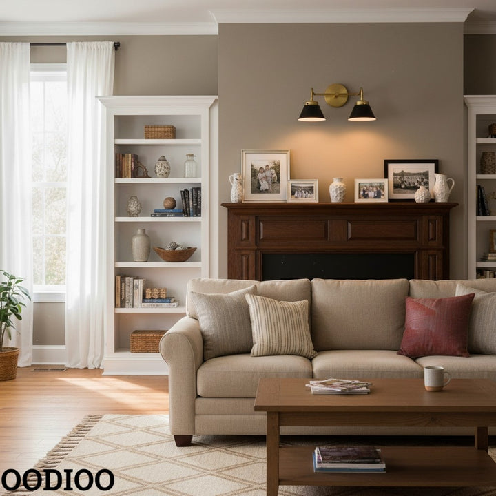 Modern Double Cone Brass Sconce - Accent Lighting For Bathroom & Hallway