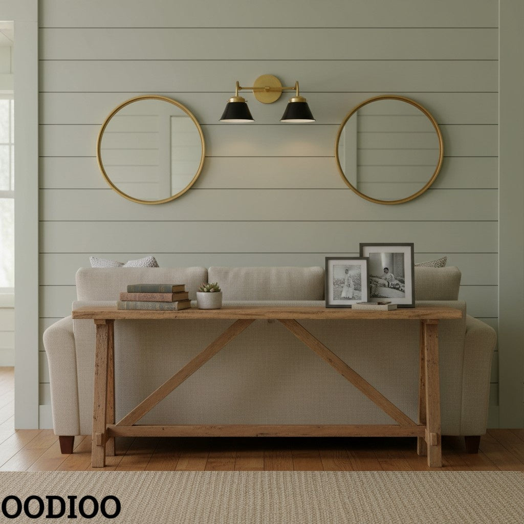 Modern Double Cone Brass Sconce - Accent Lighting For Bathroom & Hallway