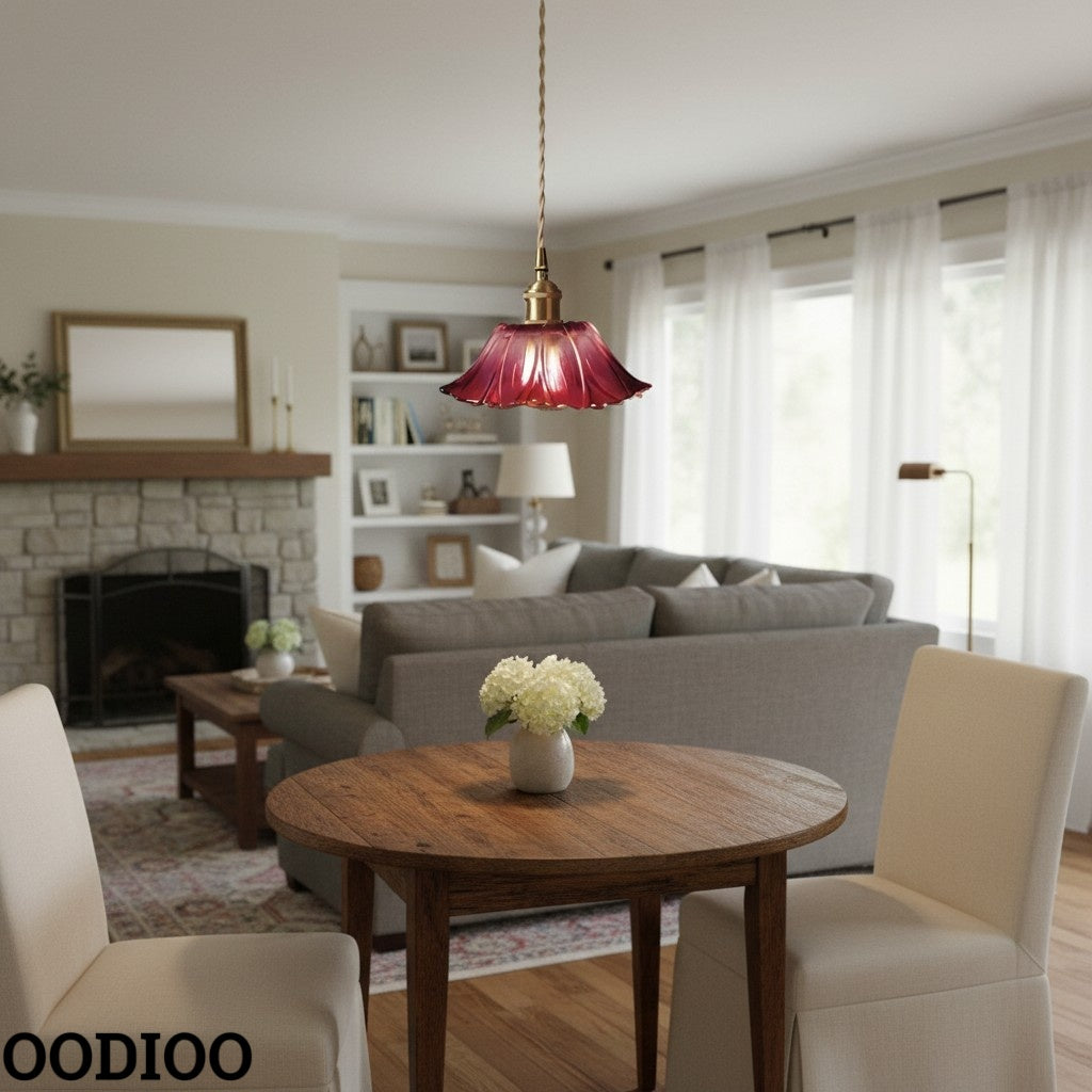 Nordic Flower Glass Pendant Light for Living Room