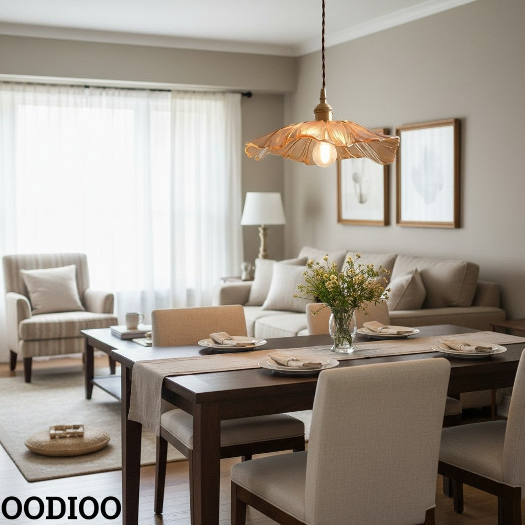 Nordic Flower Glass Pendant Light for Living Room