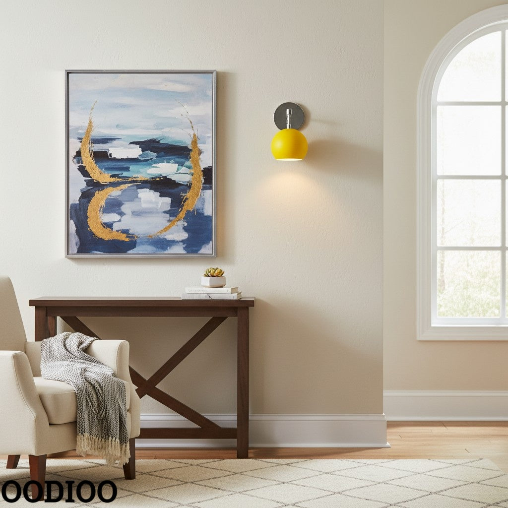 Accent Lighting Globe Wall Sconce in Sunshine Yellow