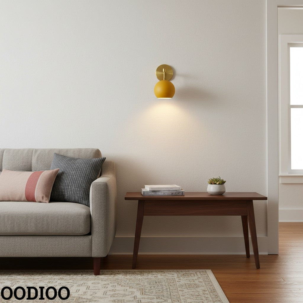 Accent Lighting Globe Wall Sconce in Sunshine Yellow