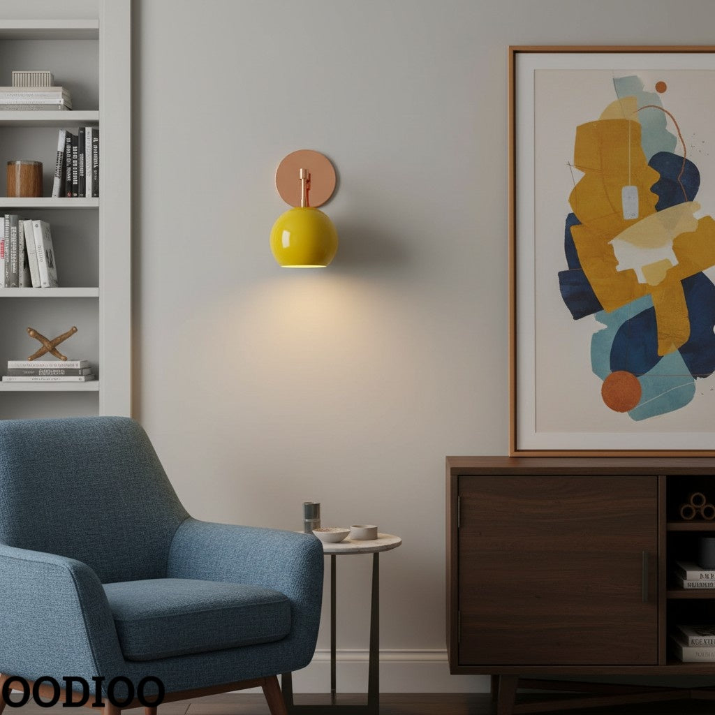 Accent Lighting Globe Wall Sconce in Sunshine Yellow