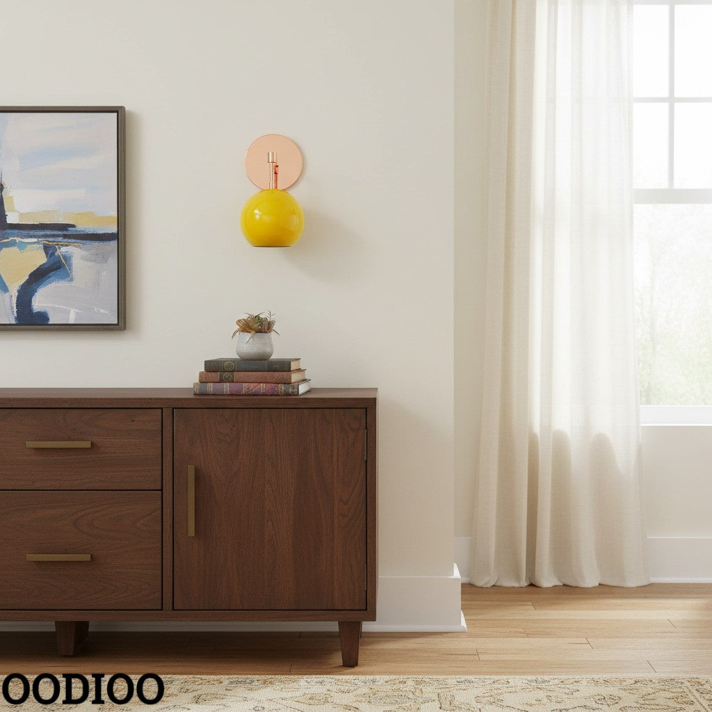 Accent Lighting Globe Wall Sconce in Sunshine Yellow