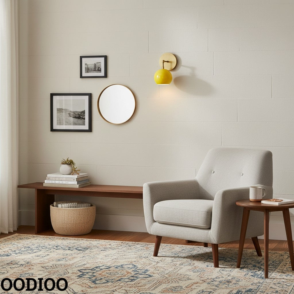 Accent Lighting Globe Wall Sconce in Sunshine Yellow