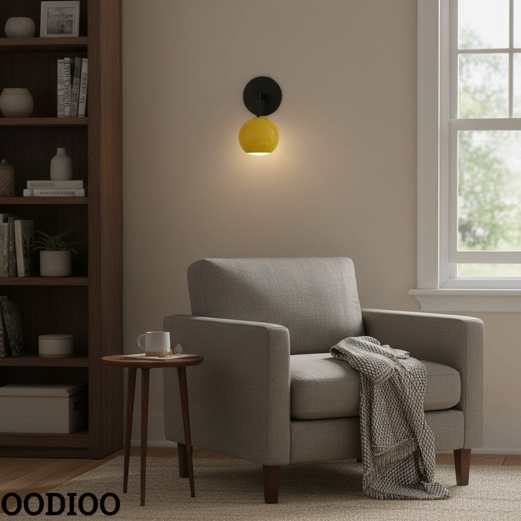 Accent Lighting Globe Wall Sconce in Sunshine Yellow