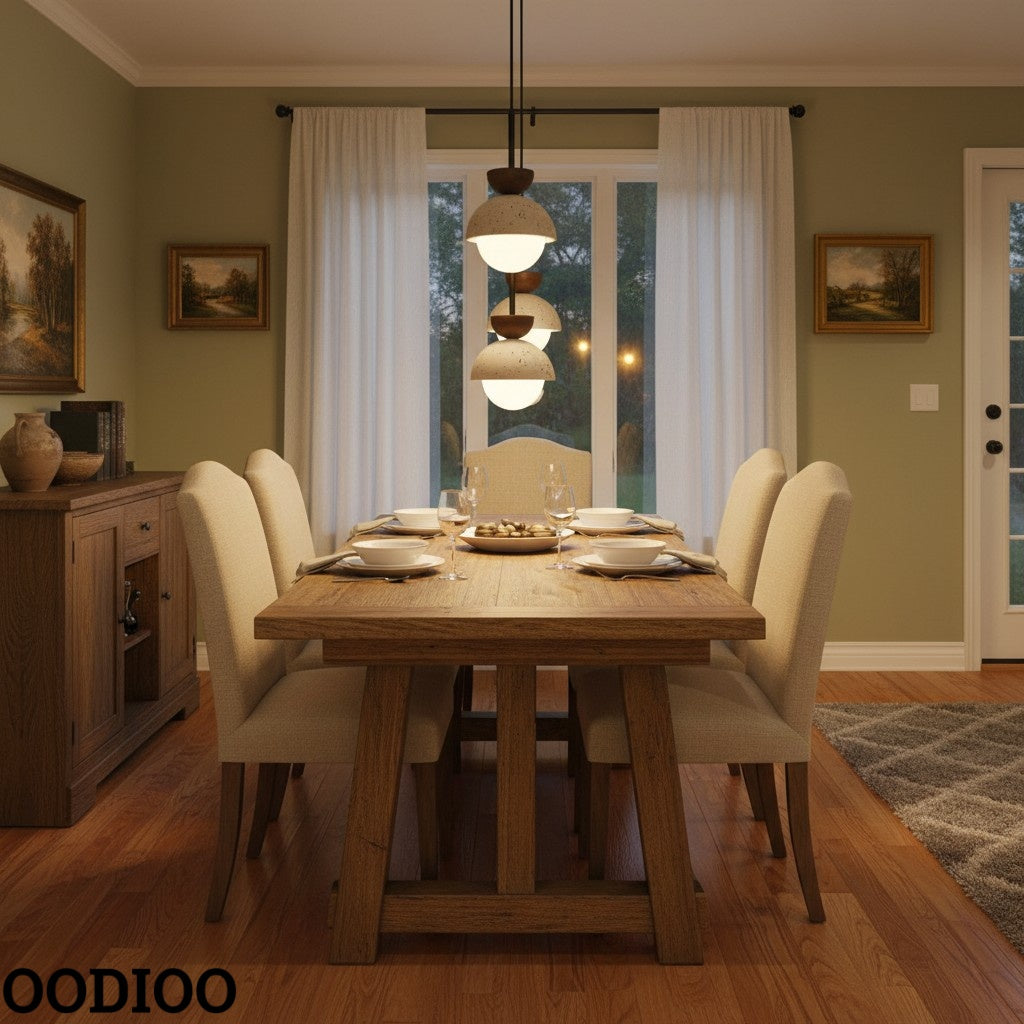 Modern Minimalist Hemisphere Travertine Wood Pendant Lamp