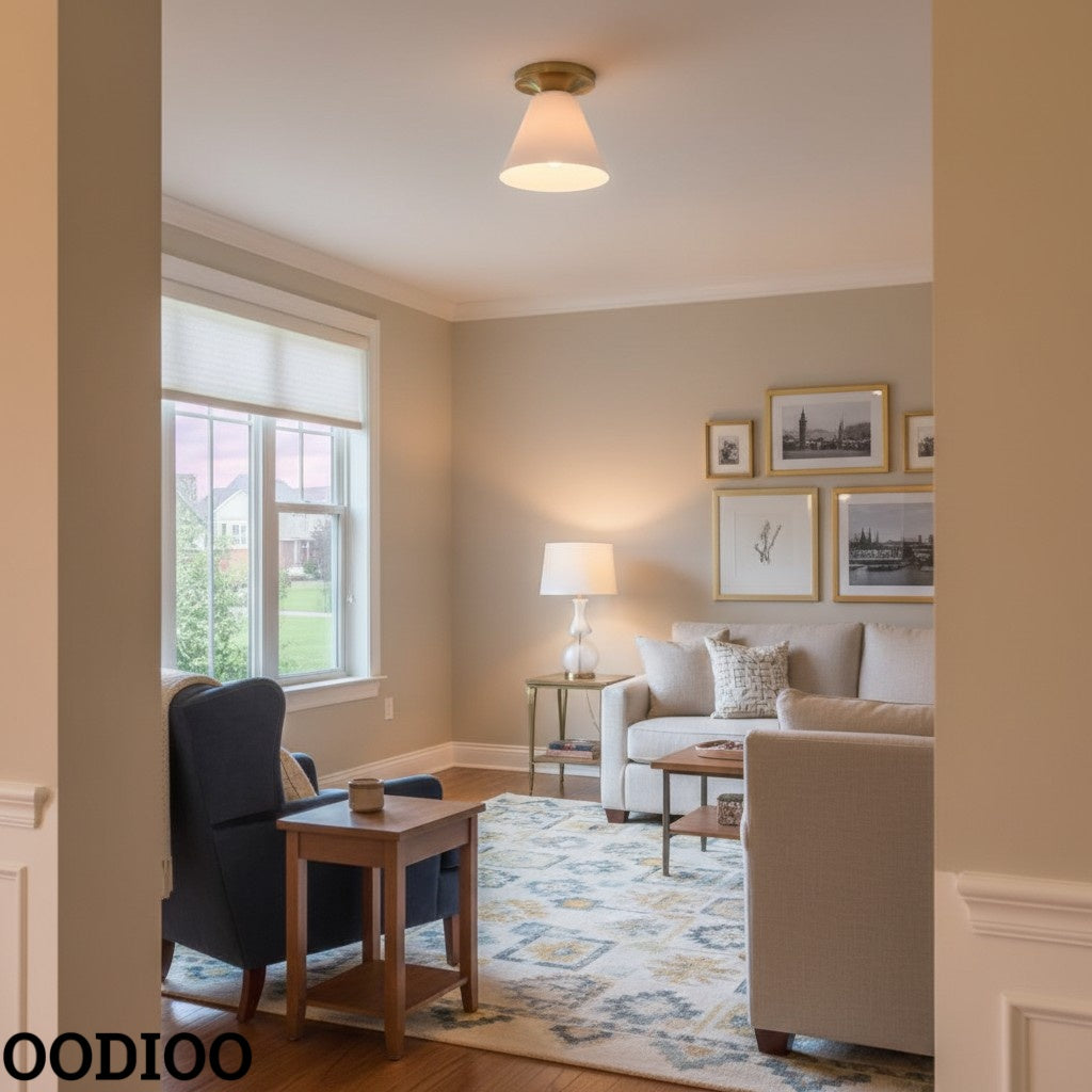 Conica Cone Flush Mount – Glass Ceiling Light for Modern Spaces