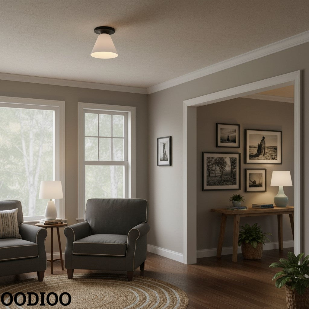 Conica Cone Flush Mount – Glass Ceiling Light for Modern Spaces