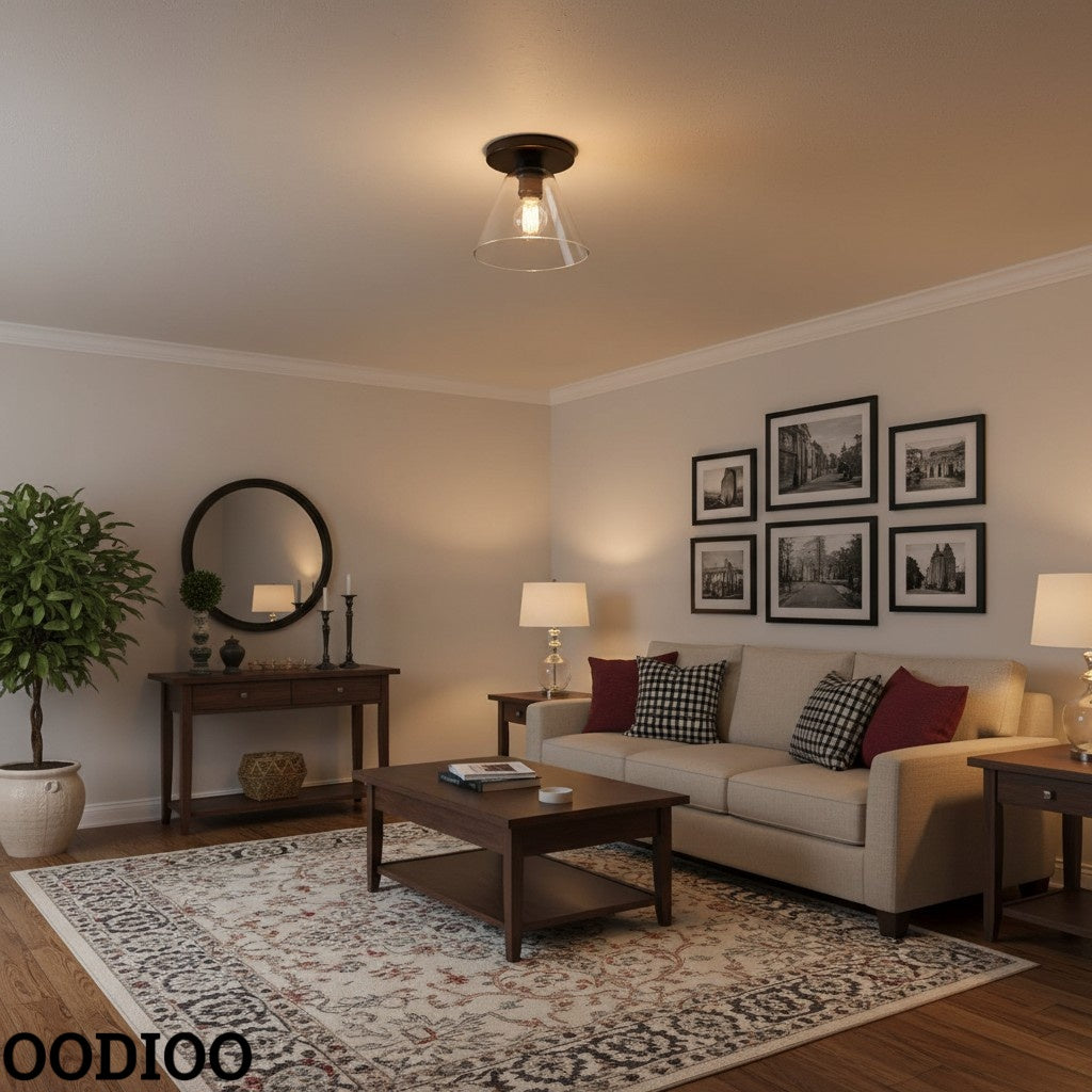 Conica Cone Flush Mount – Glass Ceiling Light for Modern Spaces