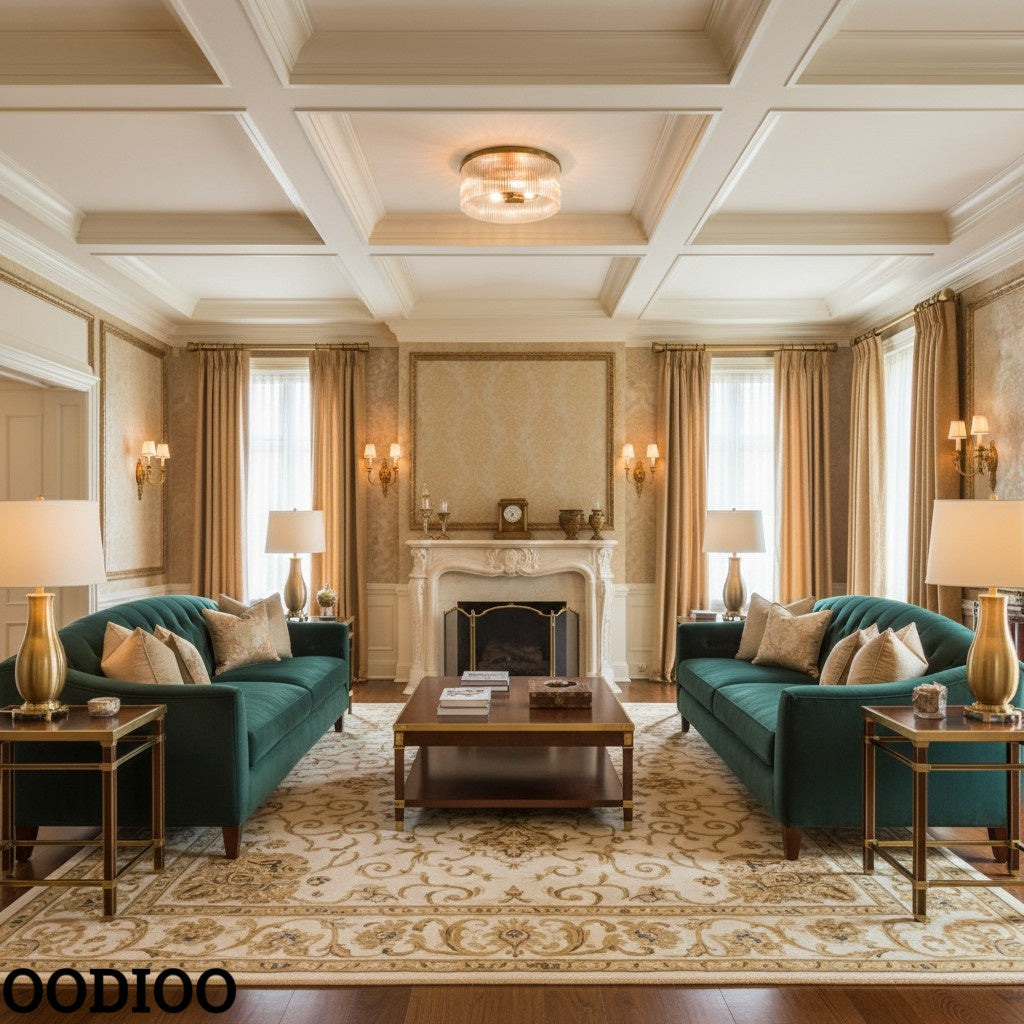 Cooper Ribbed Glass Flush Mount Ceiling Lamp -  Drum Crystal Light