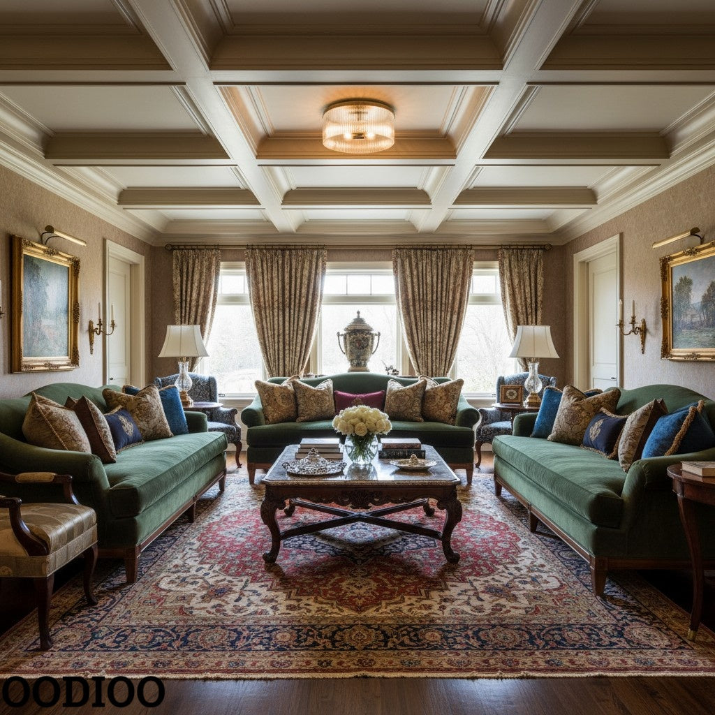 Cooper Ribbed Glass Flush Mount Ceiling Lamp -  Drum Crystal Light