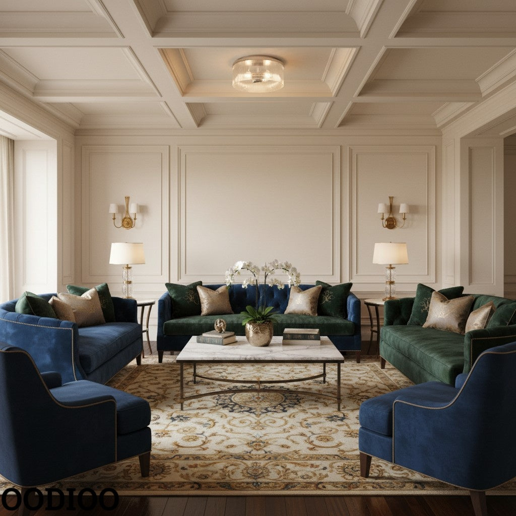 Cooper Ribbed Glass Flush Mount Ceiling Lamp -  Drum Crystal Light