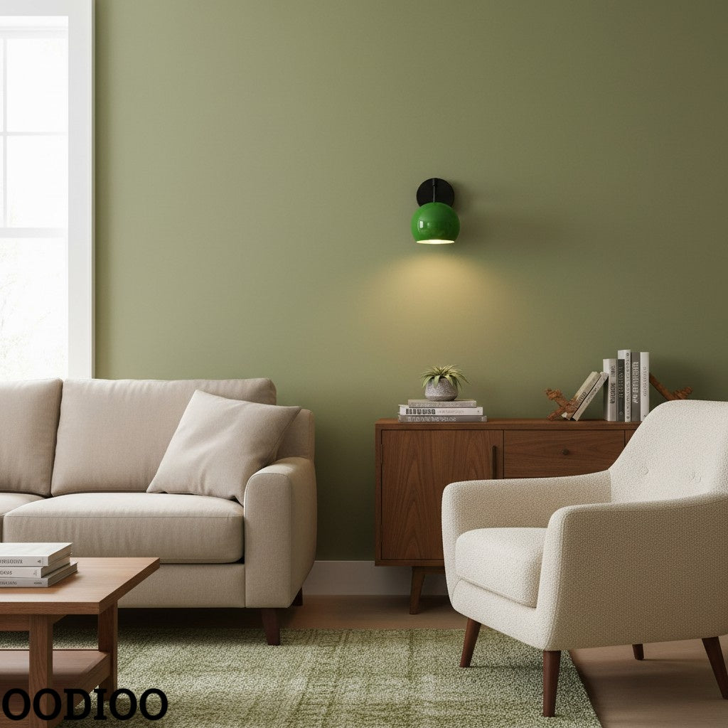 Vintage Inspired Spring Green Globe Wall Sconce