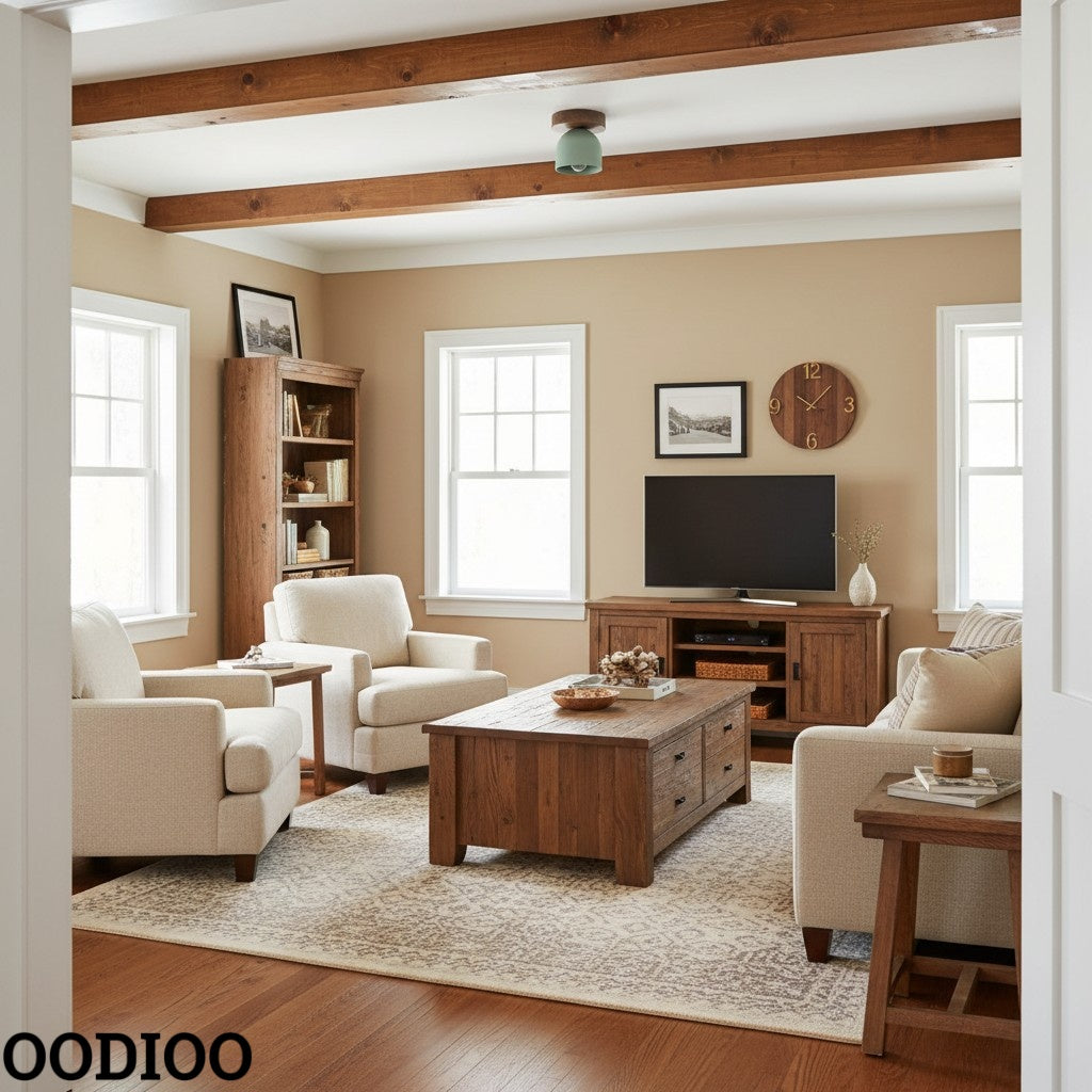 Metio Dome Modern Rustic Ceiling Light - Wooden and Metal Fusion