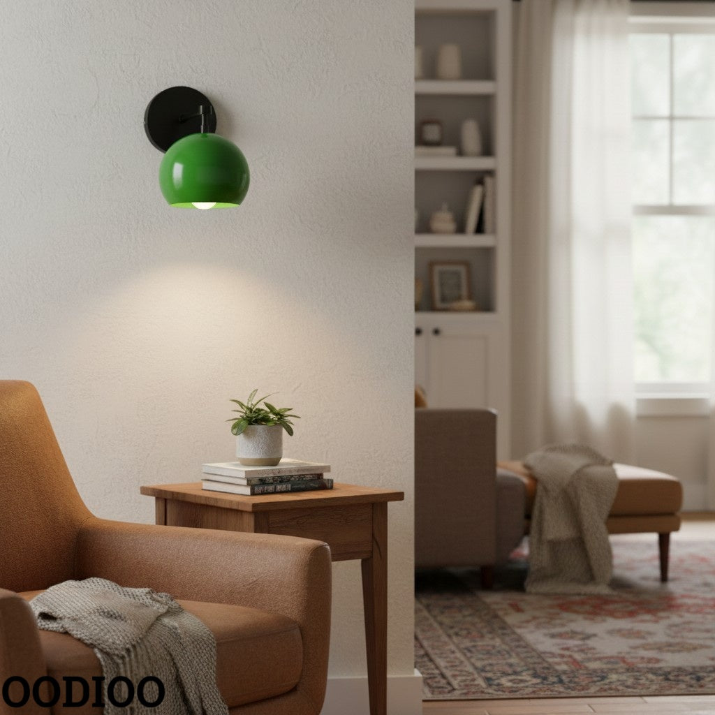 Vintage Inspired Spring Green Globe Wall Sconce