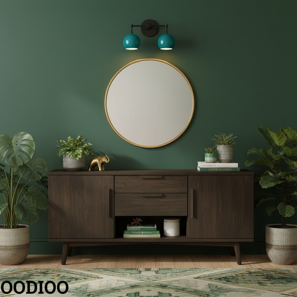 Navy Wall Light - Double Ball Bath Vanity Mirror Wall Sconce