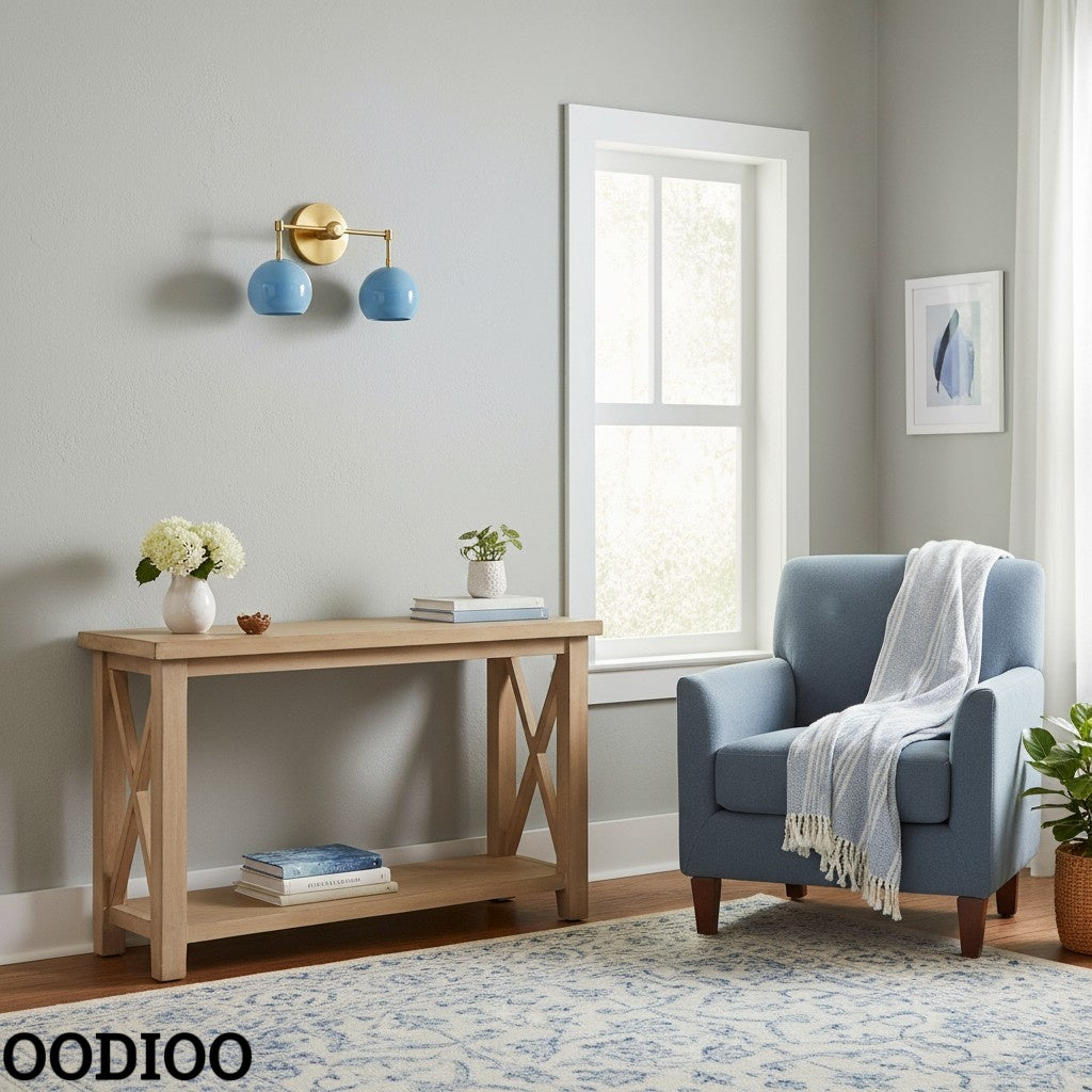 Navy Wall Light - Double Ball Bath Vanity Mirror Wall Sconce