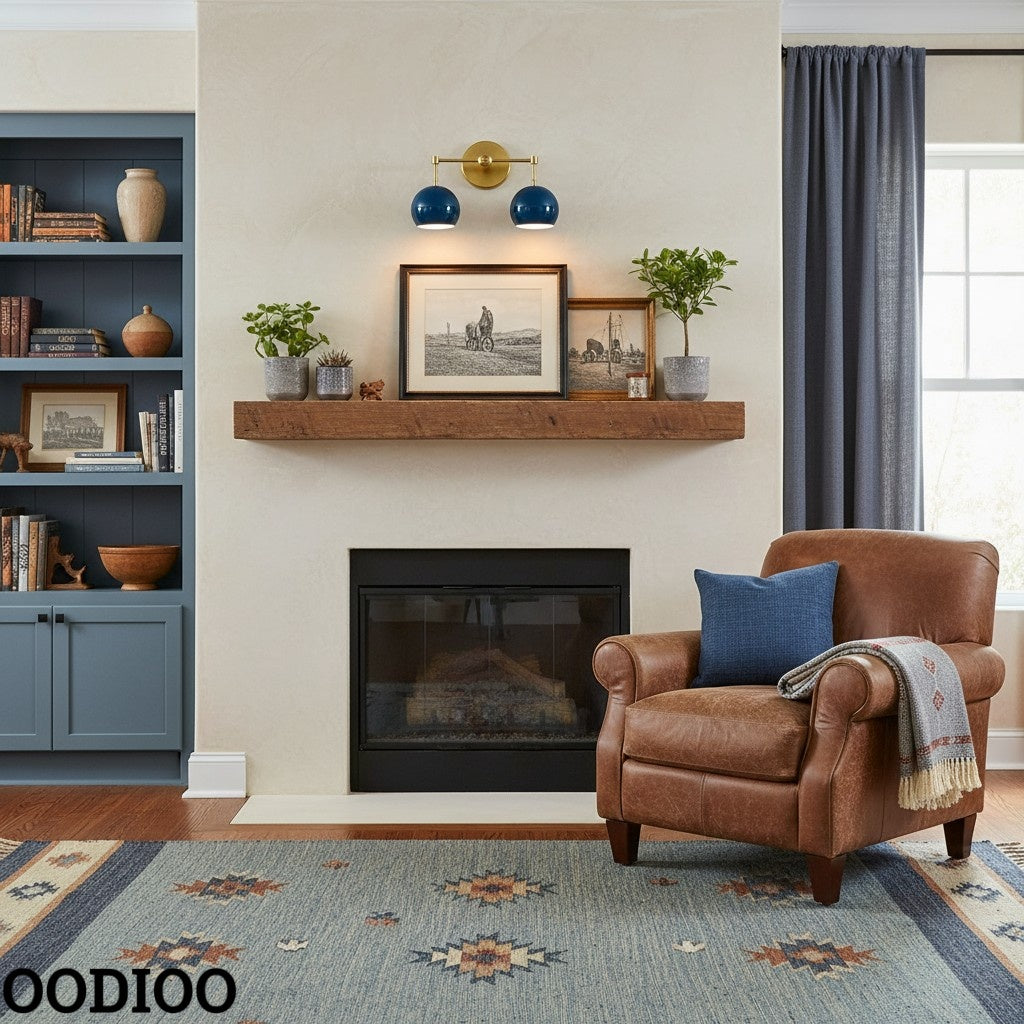 Navy Wall Light - Double Ball Bath Vanity Mirror Wall Sconce