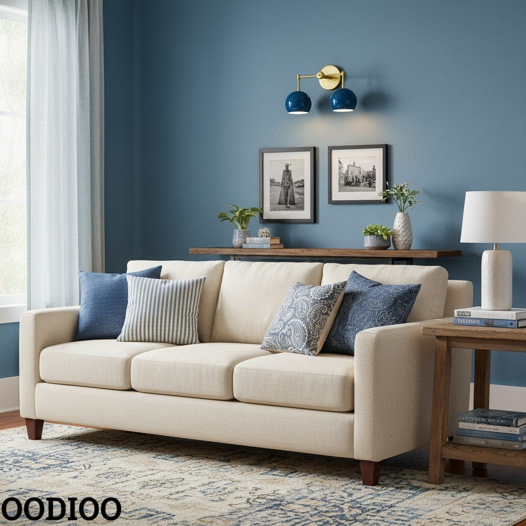 Navy Wall Light - Double Ball Bath Vanity Mirror Wall Sconce