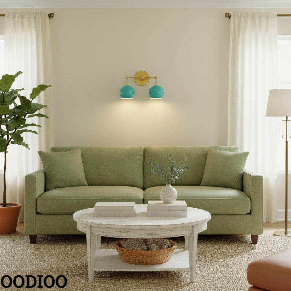 Navy Wall Light - Double Ball Bath Vanity Mirror Wall Sconce