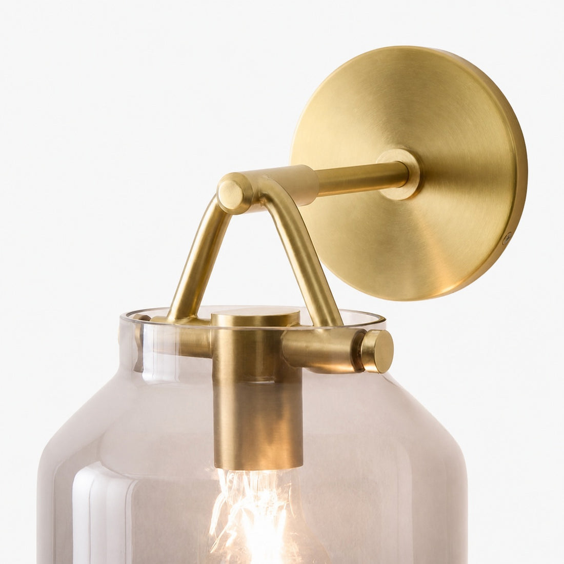 Hanton Modern Minimalist Brass and Glass Sconce – Damp Rated for Bathrooms