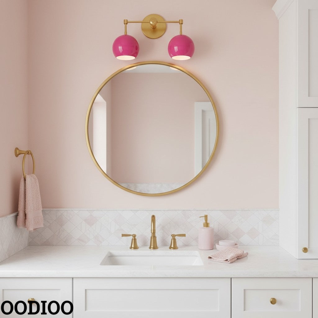 Daisy Wall Sconce - Double Globe Bubble Metal Multicolor Bath Light