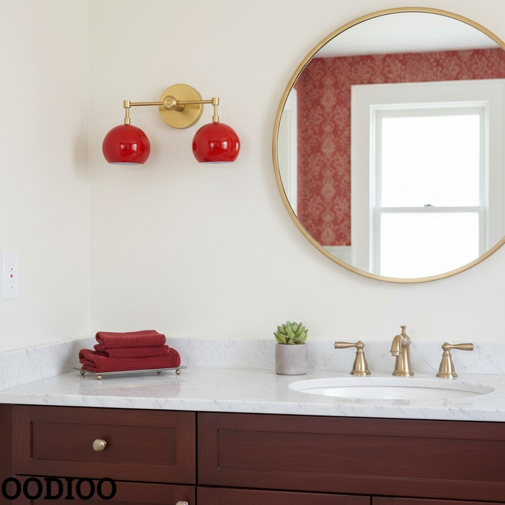 Daisy Wall Sconce - Double Globe Bubble Metal Multicolor Bath Light