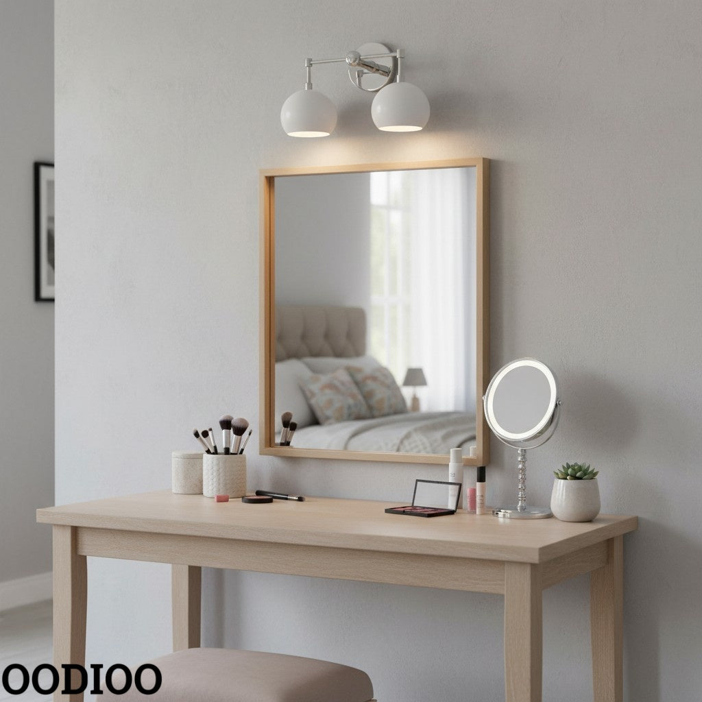 White Shades Wall Sconce - Double Head Vanity Bathroom Light