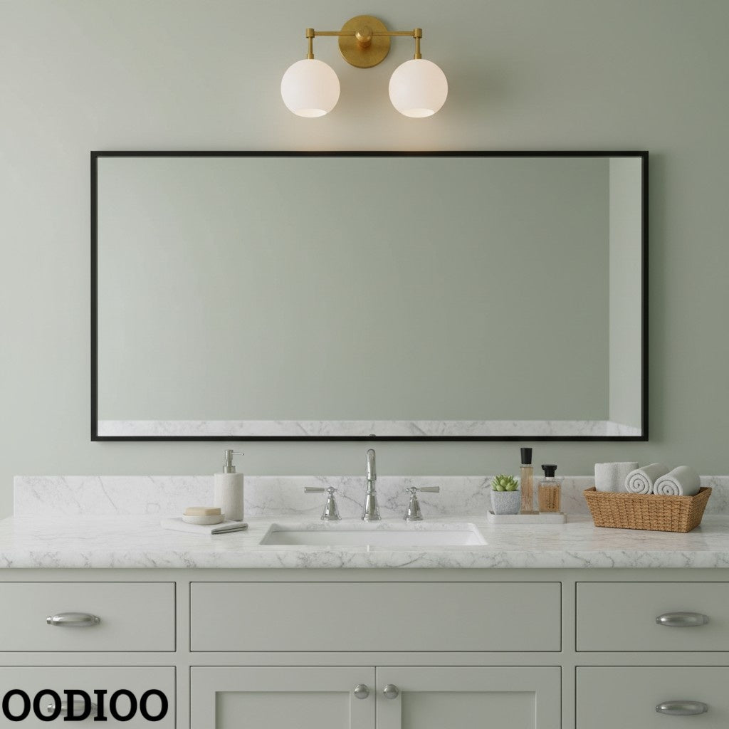 White Shades Wall Sconce - Double Head Vanity Bathroom Light
