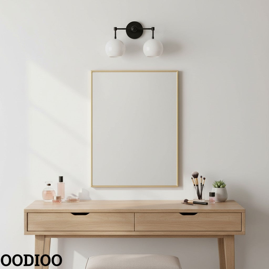 White Shades Wall Sconce - Double Head Vanity Bathroom Light