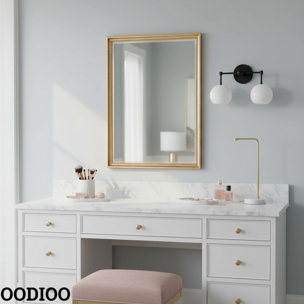 White Shades Wall Sconce - Double Head Vanity Bathroom Light