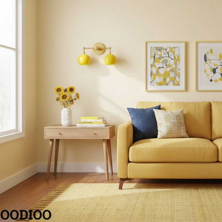 Sunshine Yellow Shades Sconce - Bubble Pop Vanity Wall Light For Bedroom