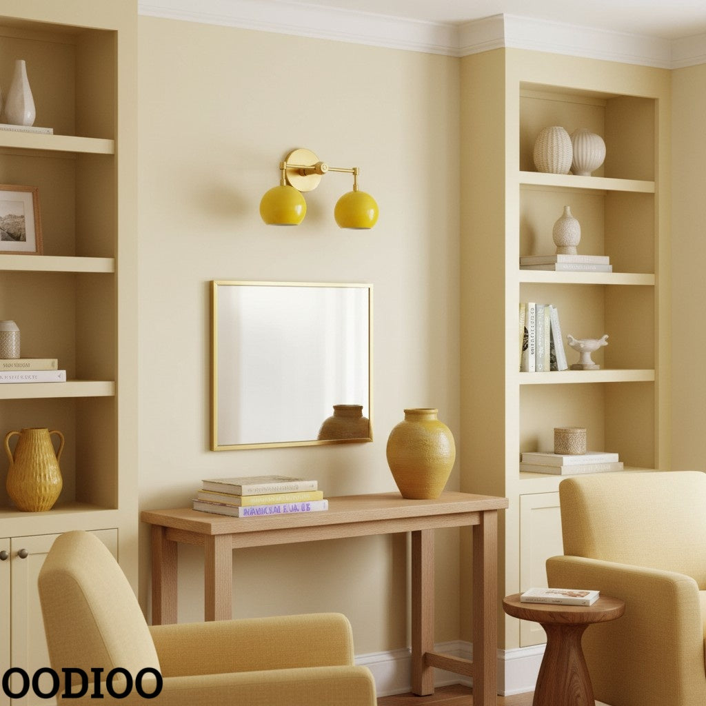 Sunshine Yellow Shades Sconce - Bubble Pop Vanity Wall Light For Bedroom