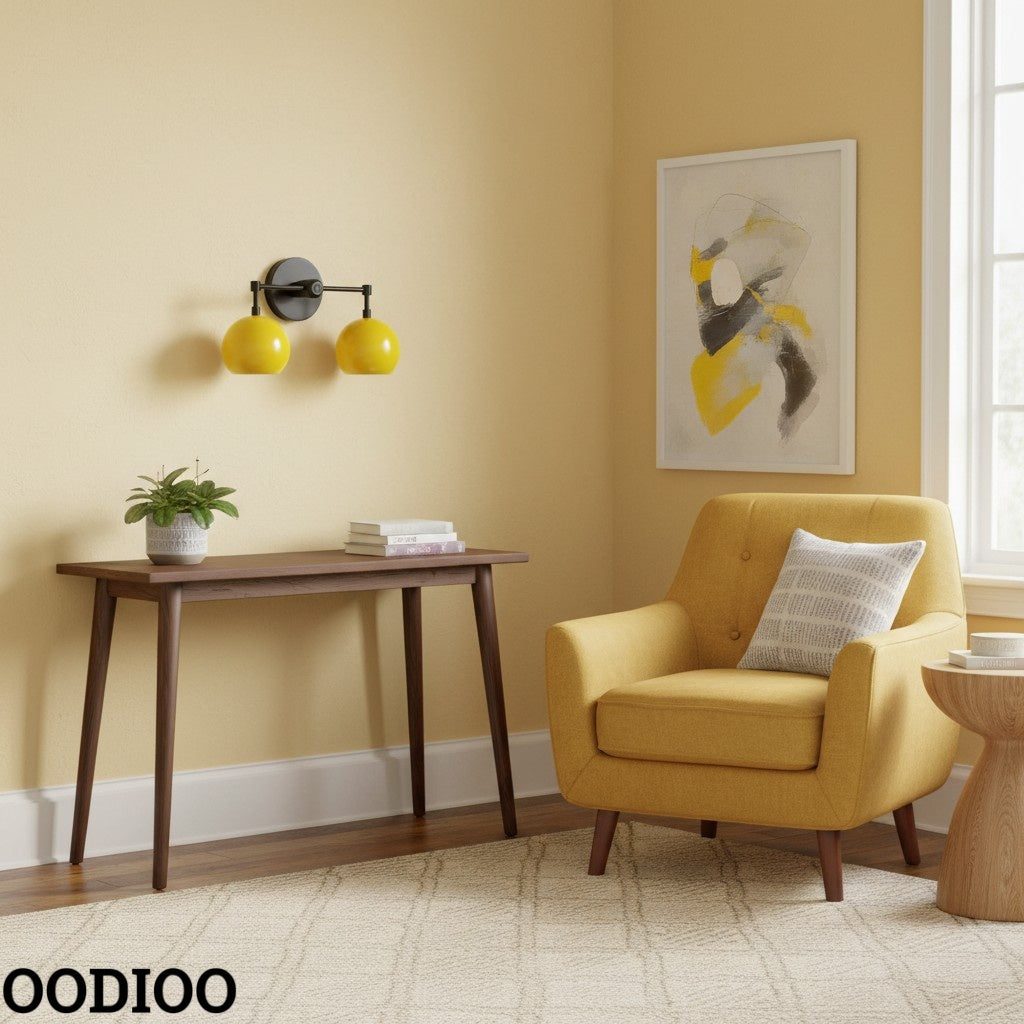 Sunshine Yellow Shades Sconce - Bubble Pop Vanity Wall Light For Bedroom