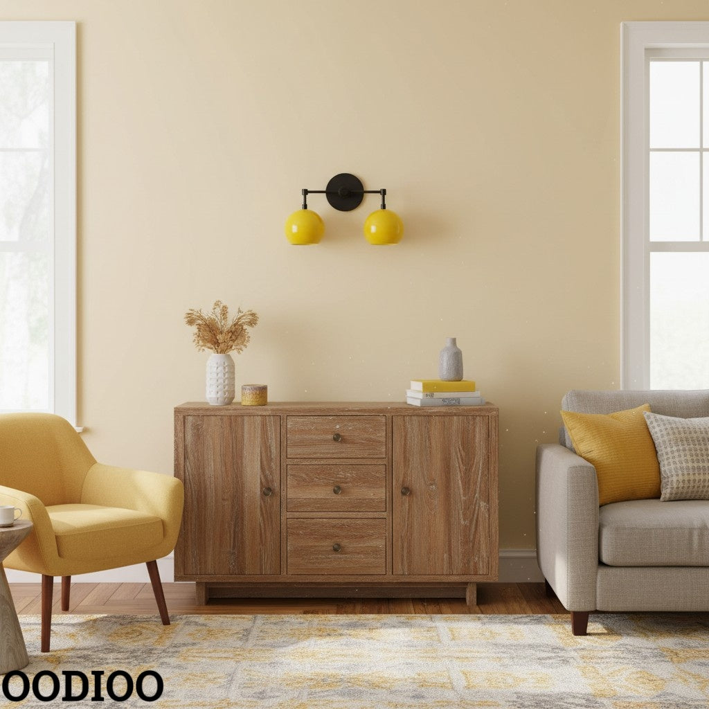 Sunshine Yellow Shades Sconce - Bubble Pop Vanity Wall Light For Bedroom